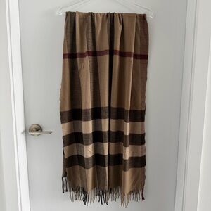 Striped Tan and Brown Scarf
